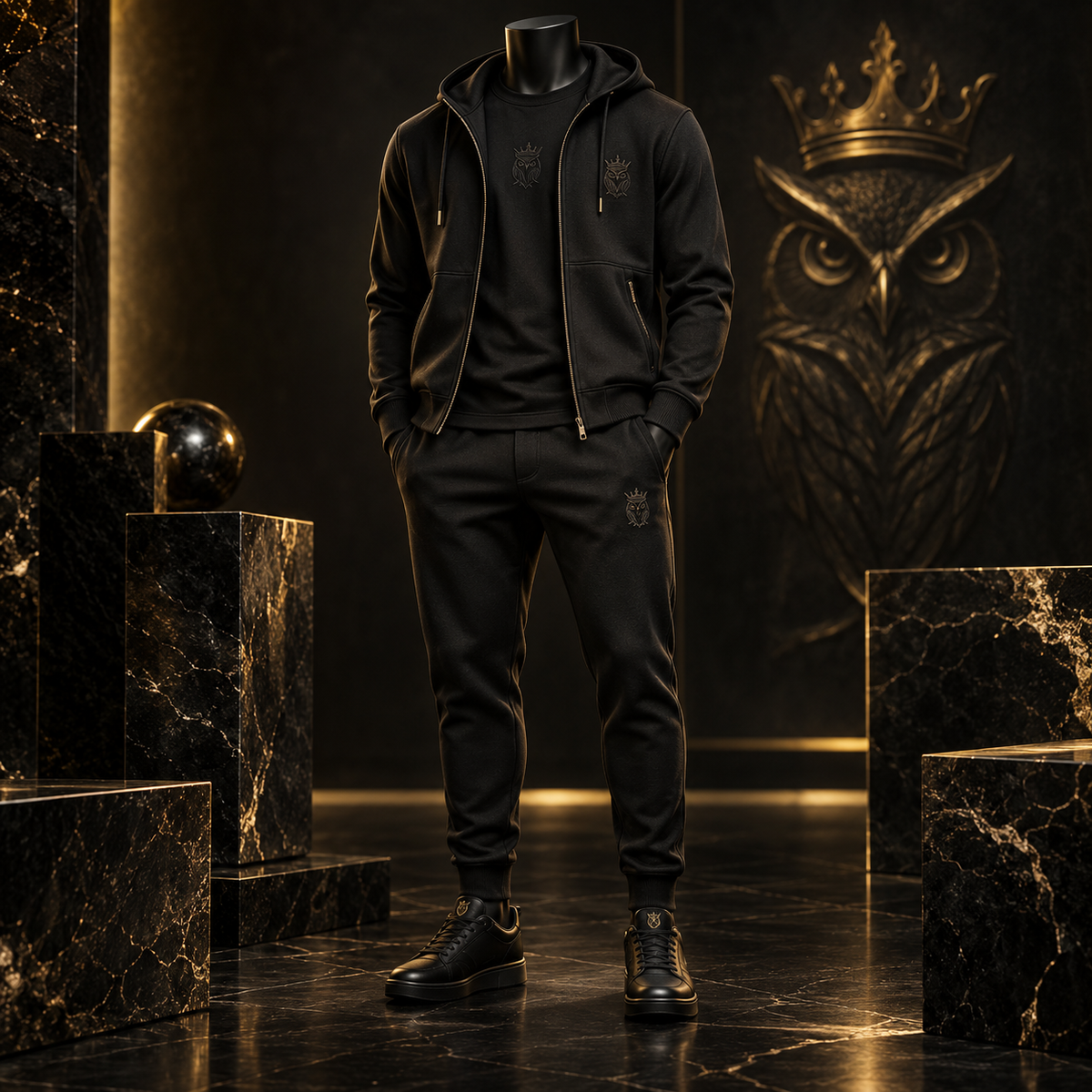 BlackStamp©™ luxuriöse Herren-Streetwear in Schwarz und Gold
