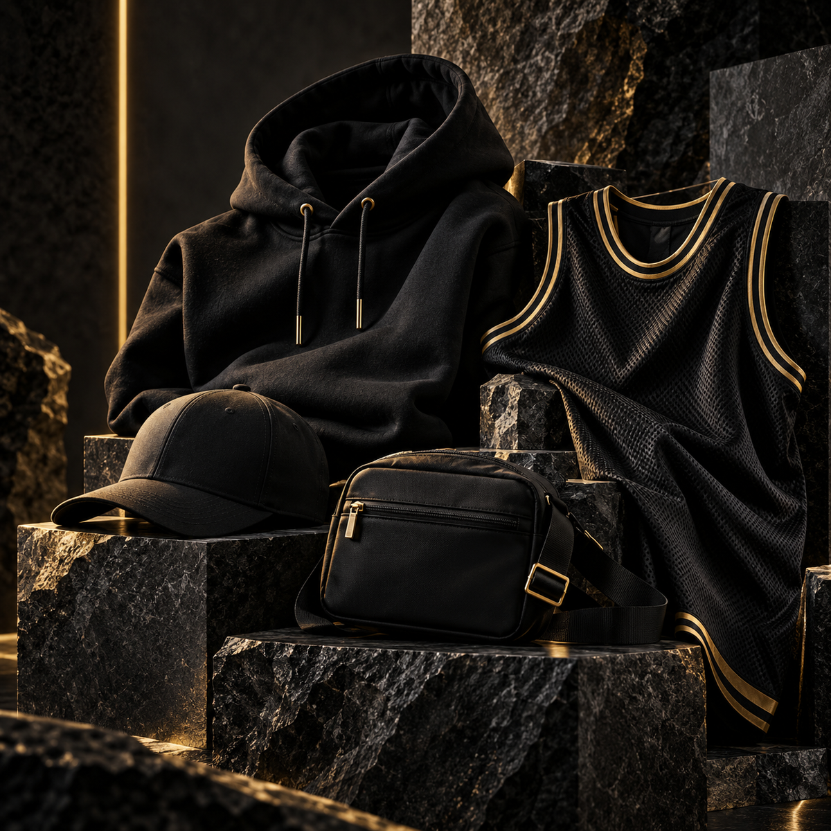 BlackStamp©™ New Drop Streetwear mit Hoodie, Jersey und Accessoires