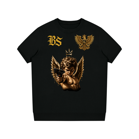 BlackStamp©™ T-Shirt 006 – black crewneck knit streetwear T-shirt