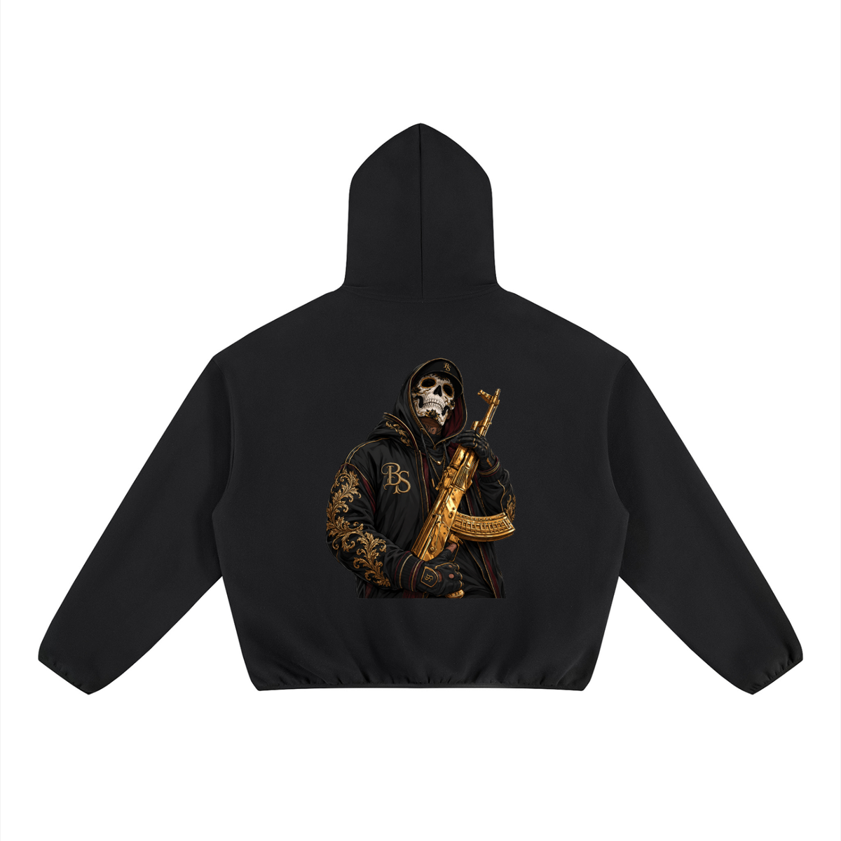 BlackStamp Skullhead Piping Fleece Hoodie – dark luxury streetwear