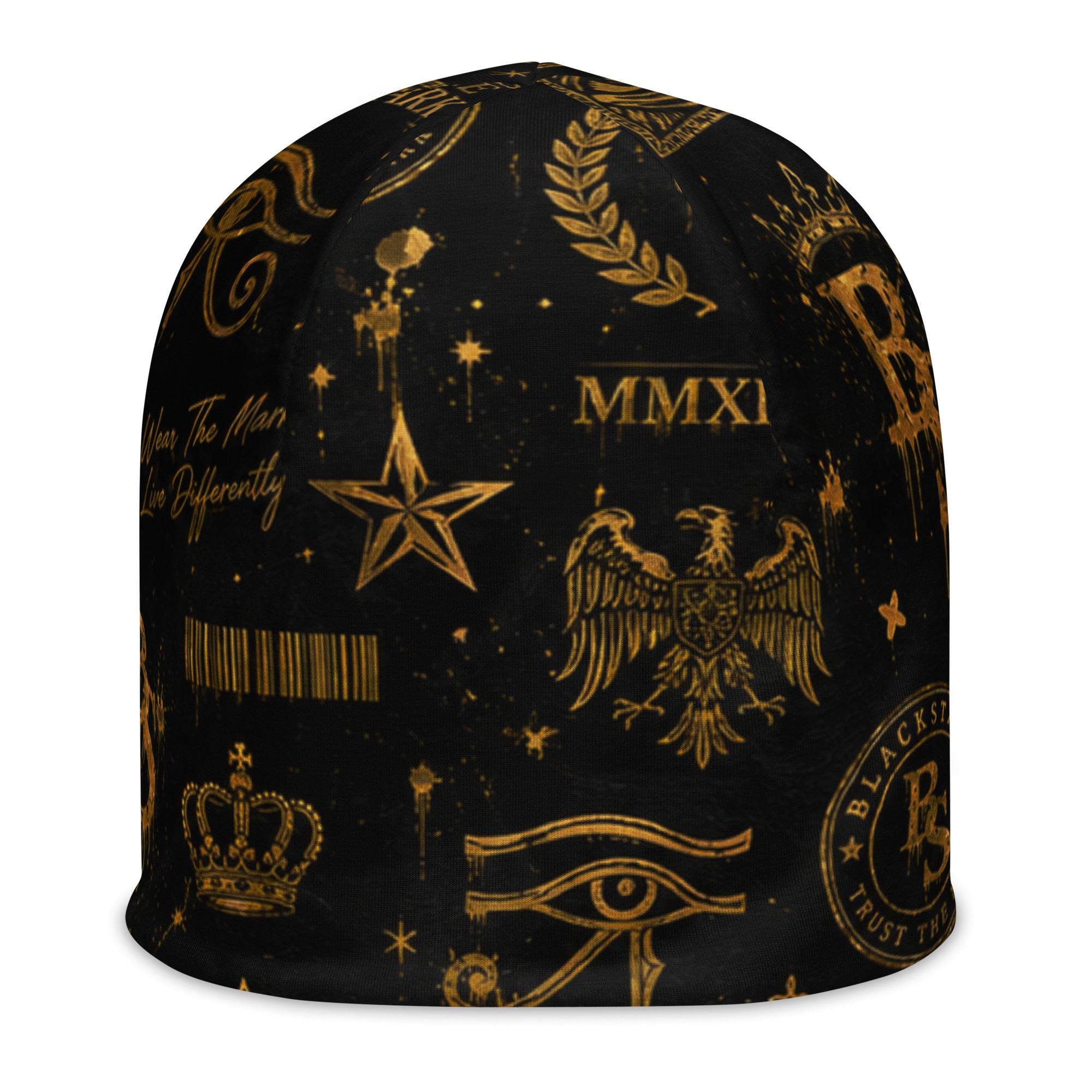 BlackStamp Eye of Chorus All-Over Print Beanie luxury streetwear, product image 1