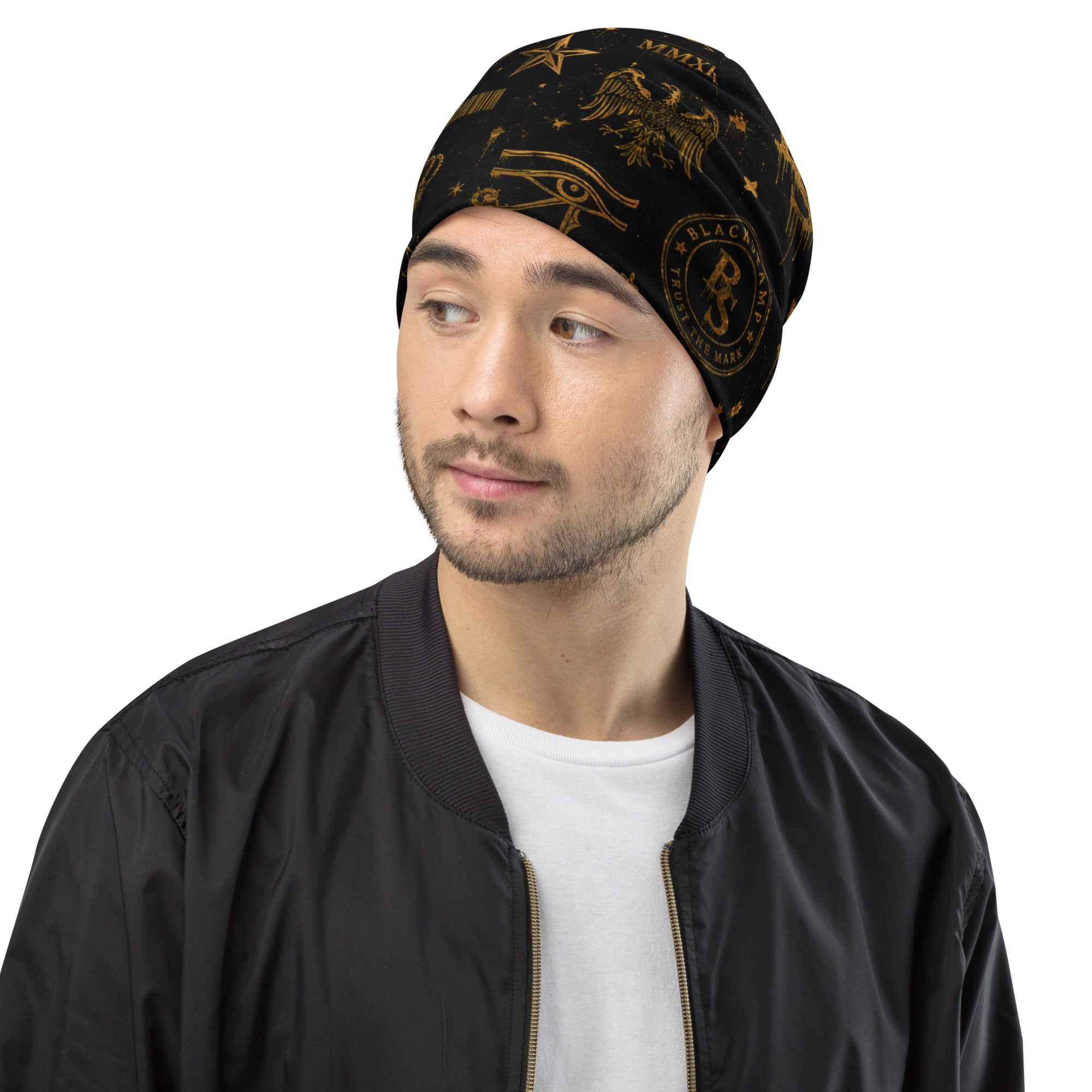 BlackStamp Eye of Chorus All-Over Print Beanie luxury streetwear, product image 9