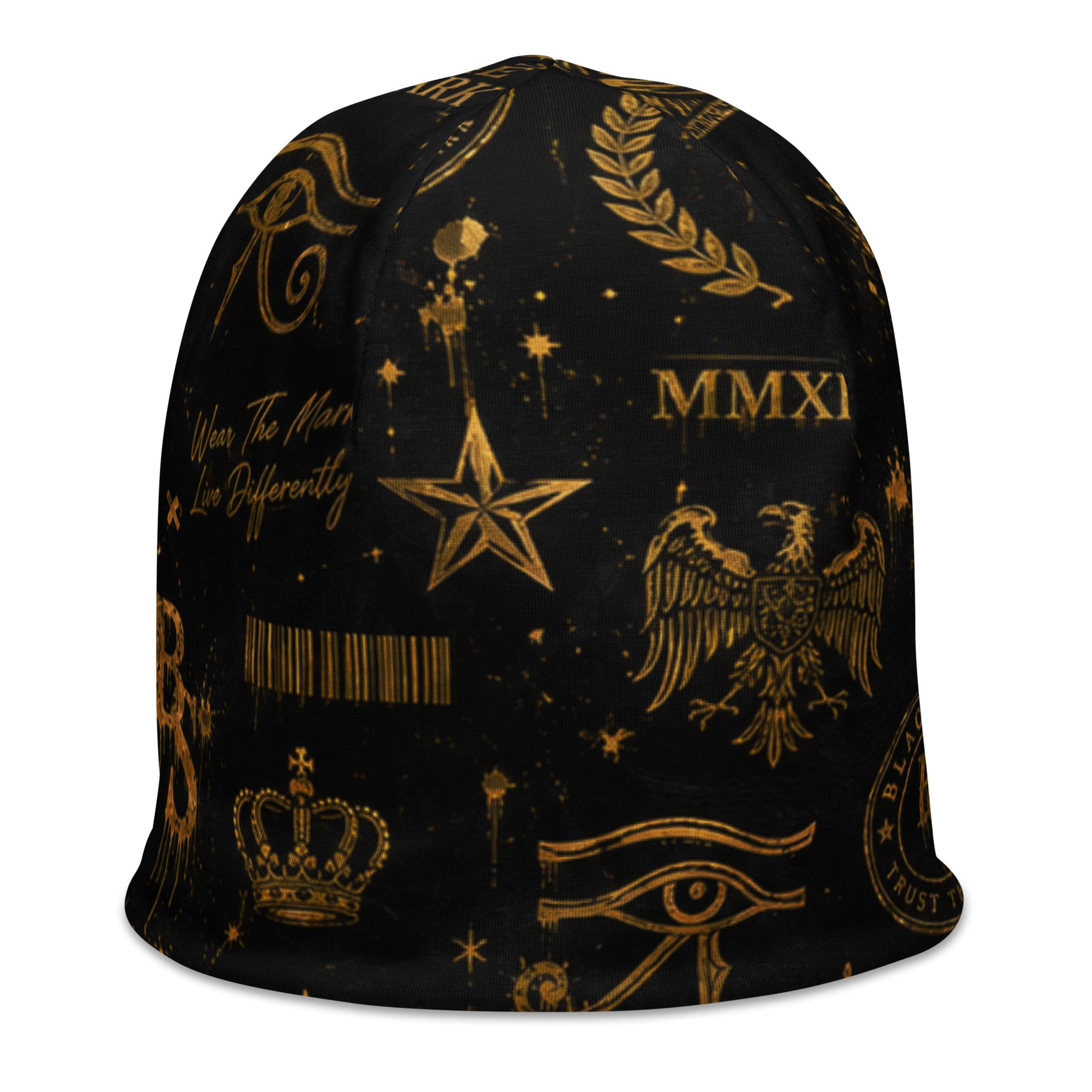 BlackStamp Eye of Chorus All-Over Print Beanie luxury streetwear, product image 3