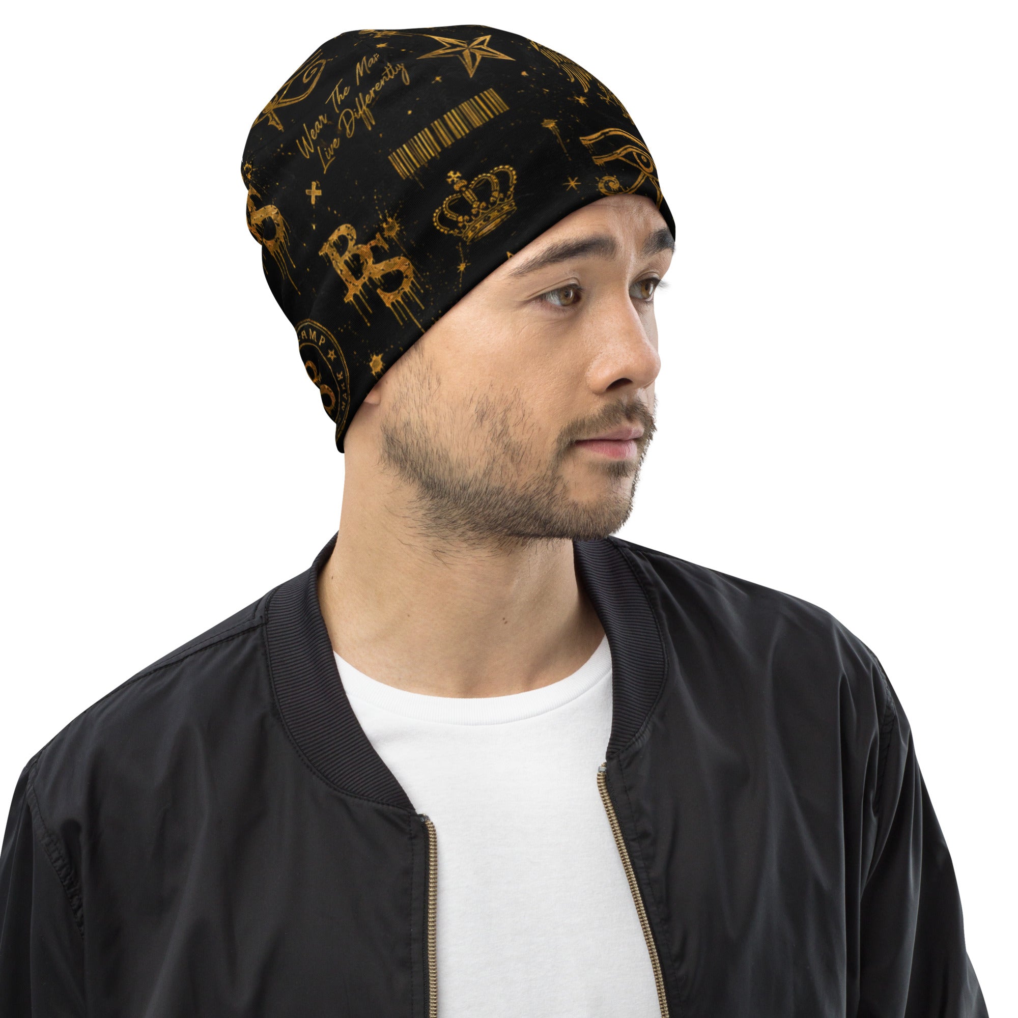 BlackStamp Eye of Chorus All-Over Print Beanie luxury streetwear, product image 8