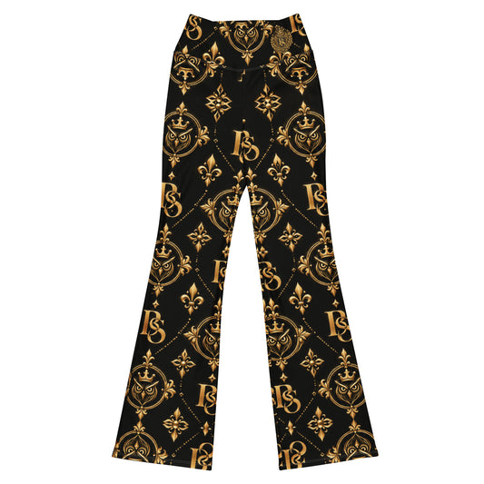 Schwarze Flare Leggings 004 von BlackStamp©™ – Vorderansicht