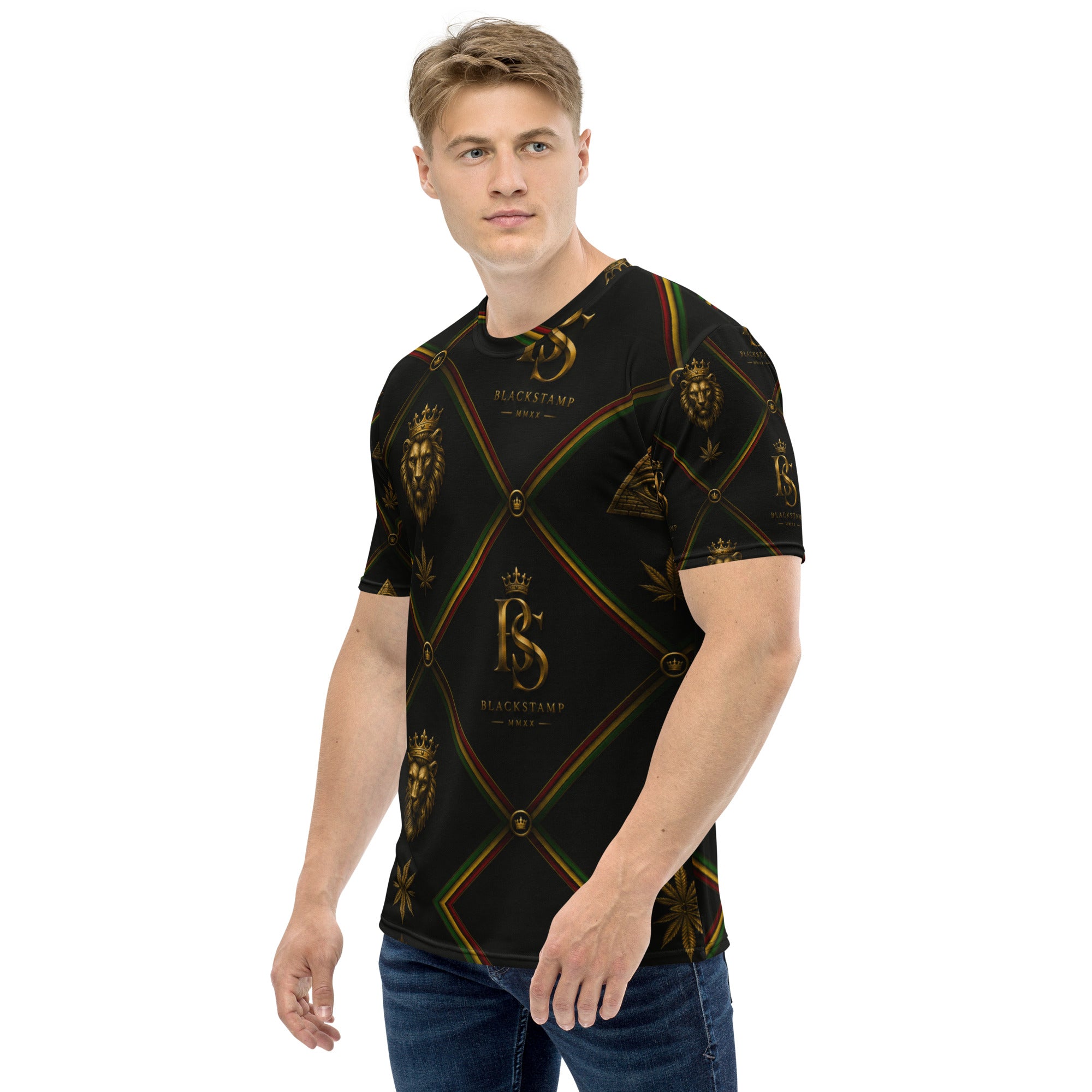 BlackStamp Rasta Lion Men's t-shirt graphic t-shirt, product image 1