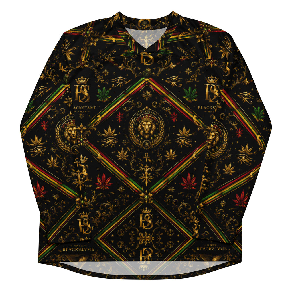 BlackStamp Rastafari Lion Recycled hockey fan jersey streetwear jersey, product image 1