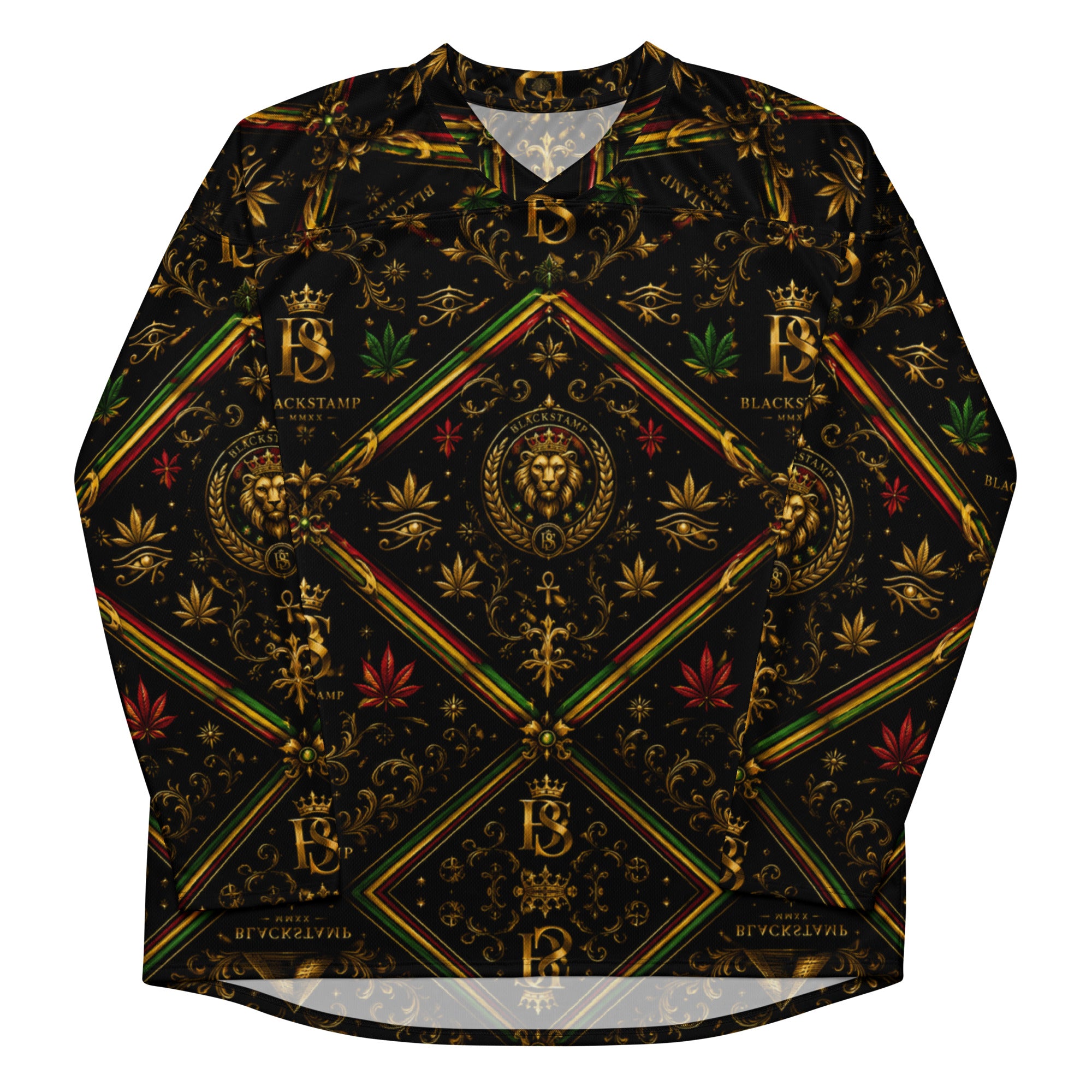 BlackStamp Rastafari Lion Recycled hockey fan jersey streetwear jersey, product image 1