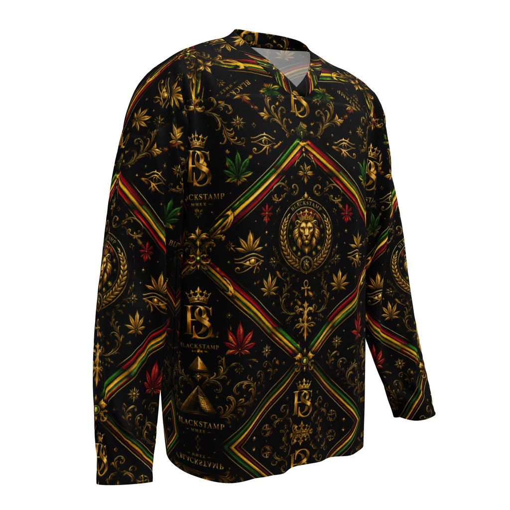 BlackStamp Rastafari Lion Recycled hockey fan jersey streetwear jersey, product image 2
