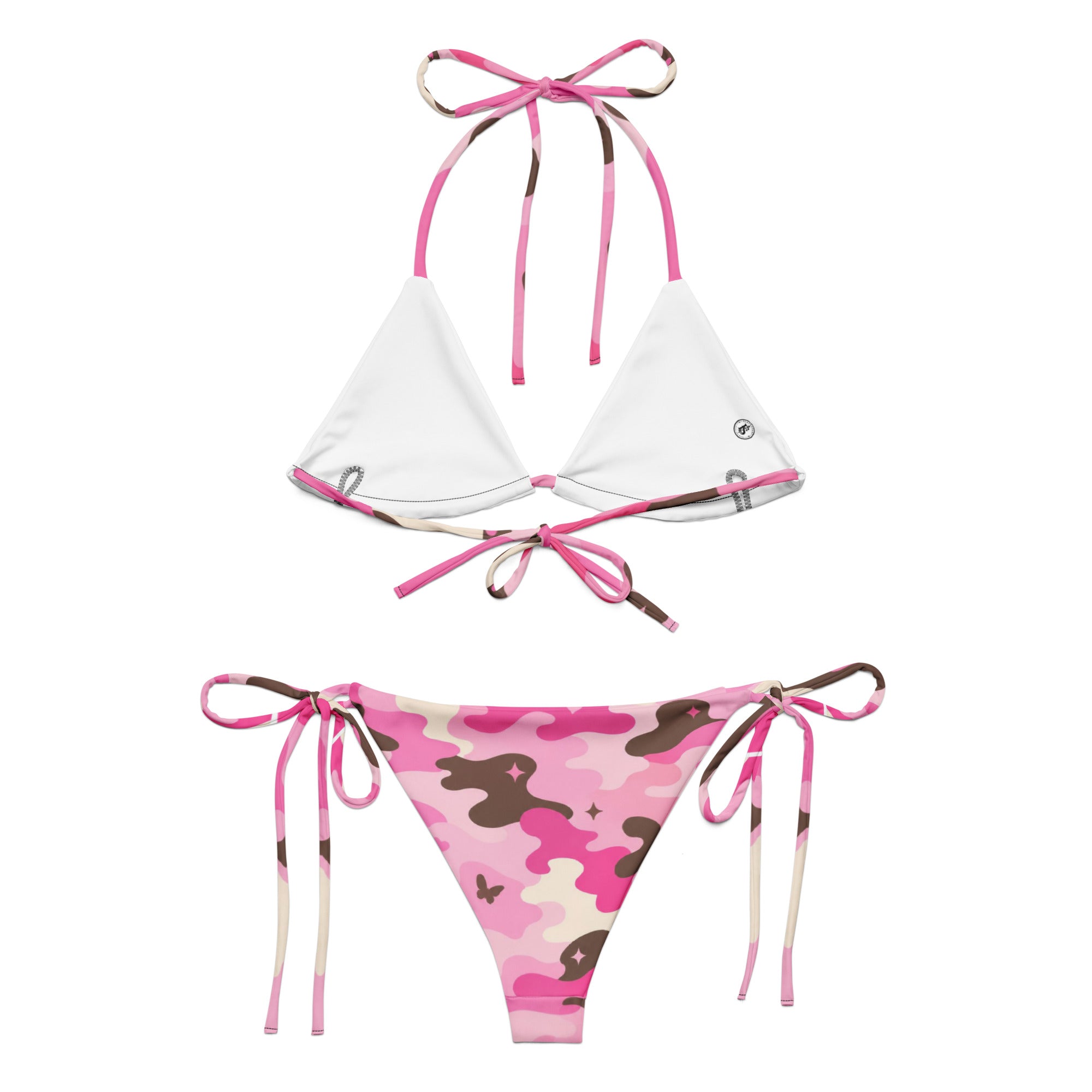 BlackStamp Pink Camouflage recycled string bikini designer bikini, product image 2