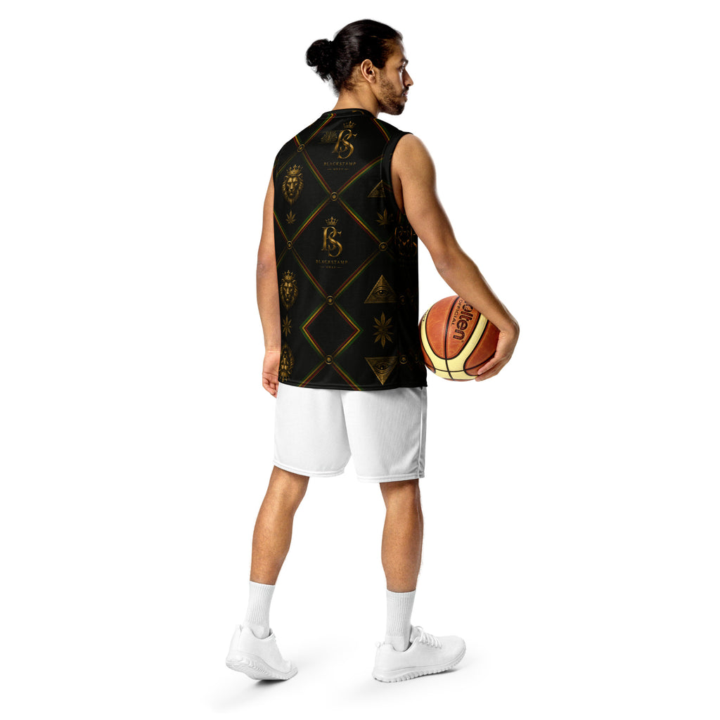 BlackStamp Rasta Lion Recycled unisex basketball jersey streetwear jersey, product image 6