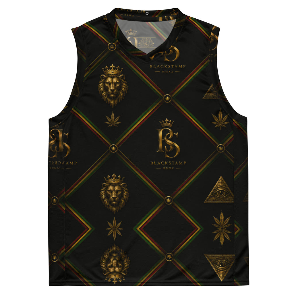 BlackStamp Rasta Lion Recycled unisex basketball jersey streetwear jersey, product image 1