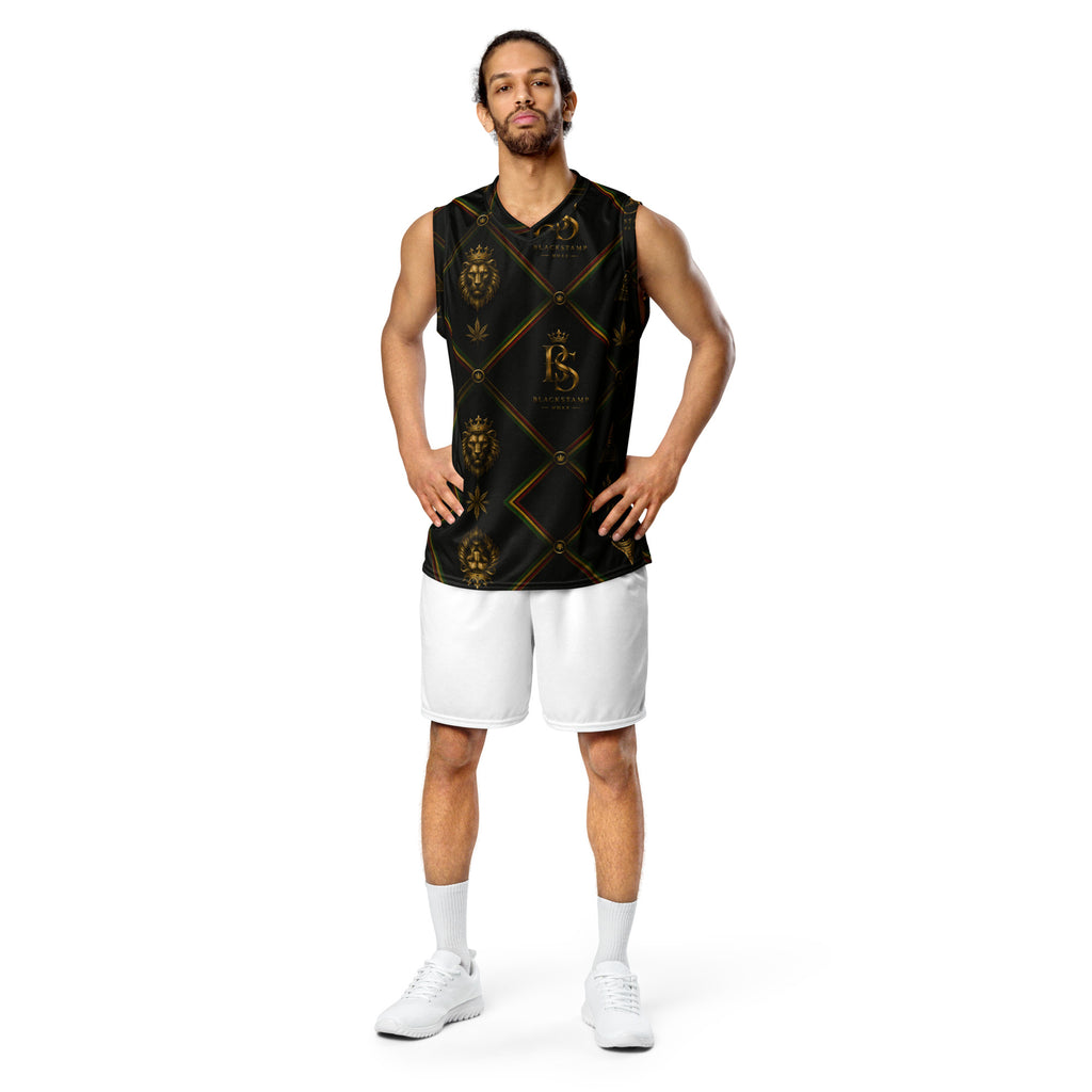 BlackStamp Rasta Lion Recycled unisex basketball jersey streetwear jersey, product image 5