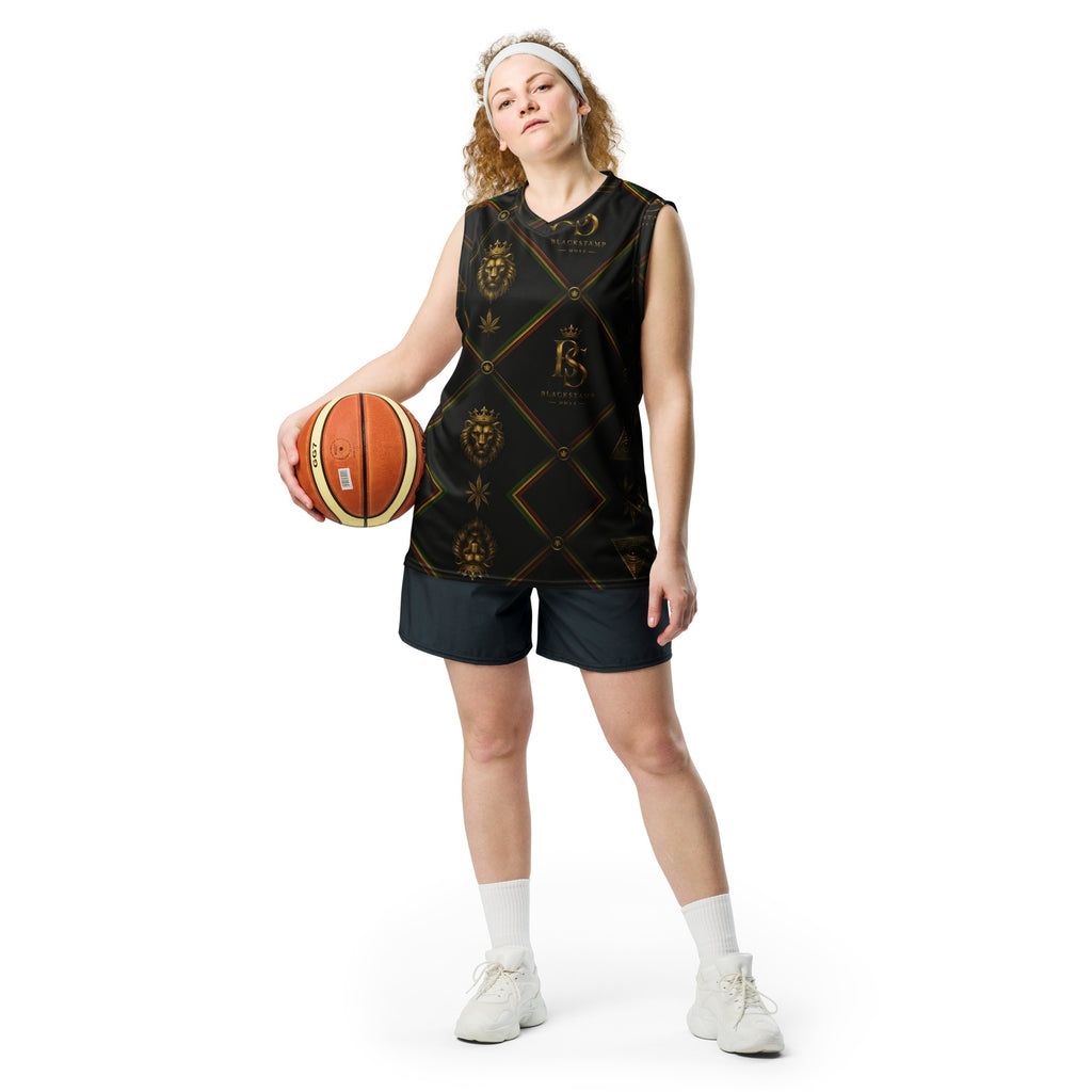 BlackStamp Rasta Lion Recycled unisex basketball jersey streetwear jersey, product image 7