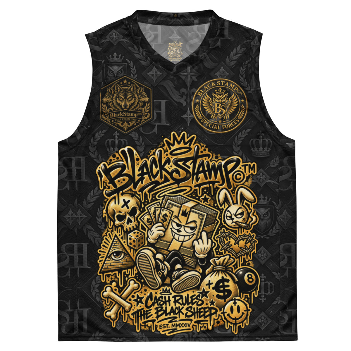 BlackStamp©™ Recycled Basketball Jersey 016 – Herren Basketball Jersey, Vorderansicht