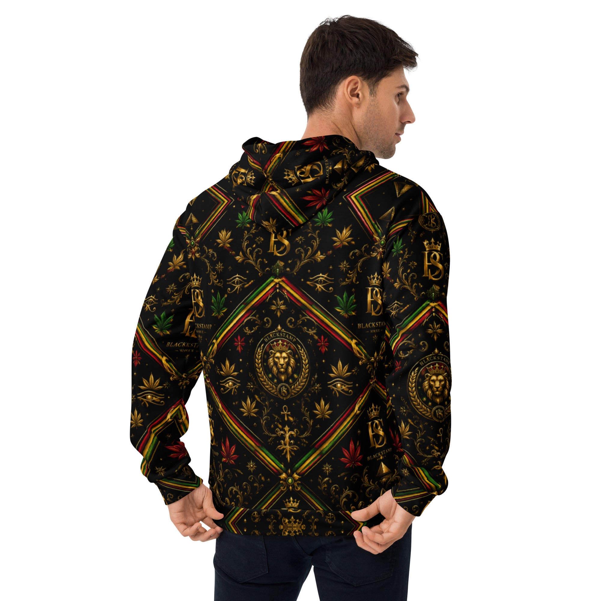 BlackStamp Rasta Lion Unisex Hoodie premium hoodie, product image 6