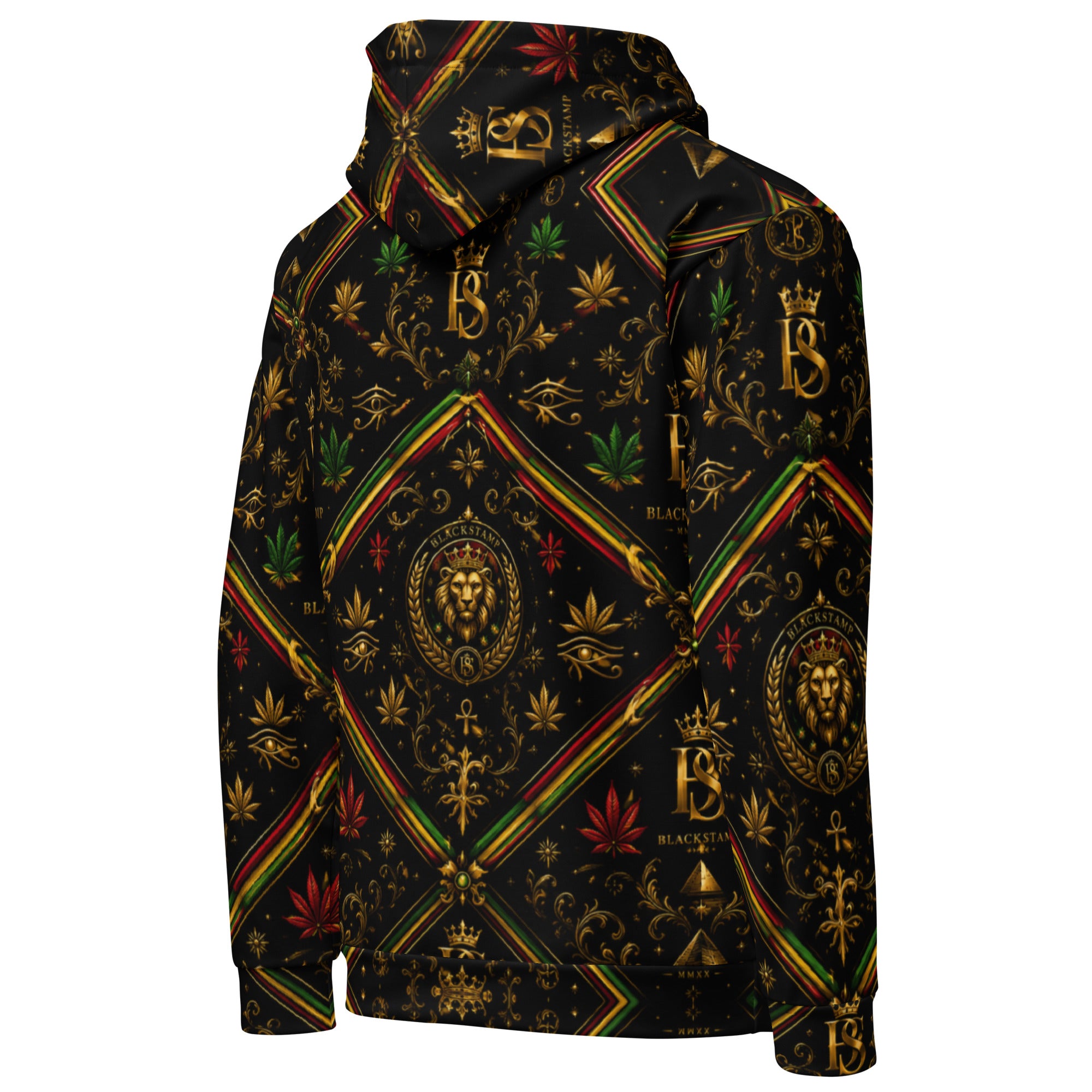 BlackStamp Rasta Lion Unisex Hoodie premium hoodie, product image 4
