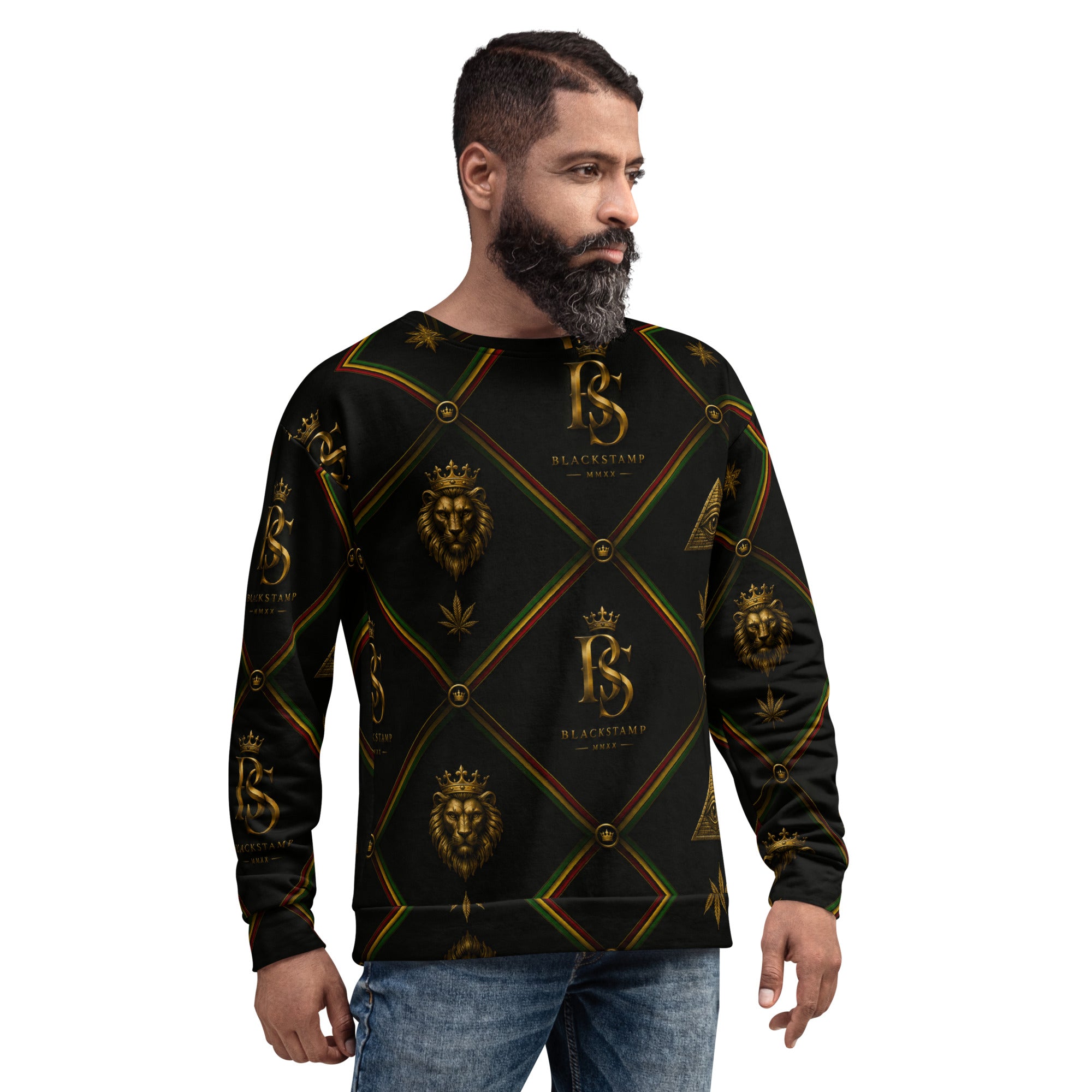 BlackStamp Rasta Lion Unisex Sweatshirt premium sweatshirt, product image 6