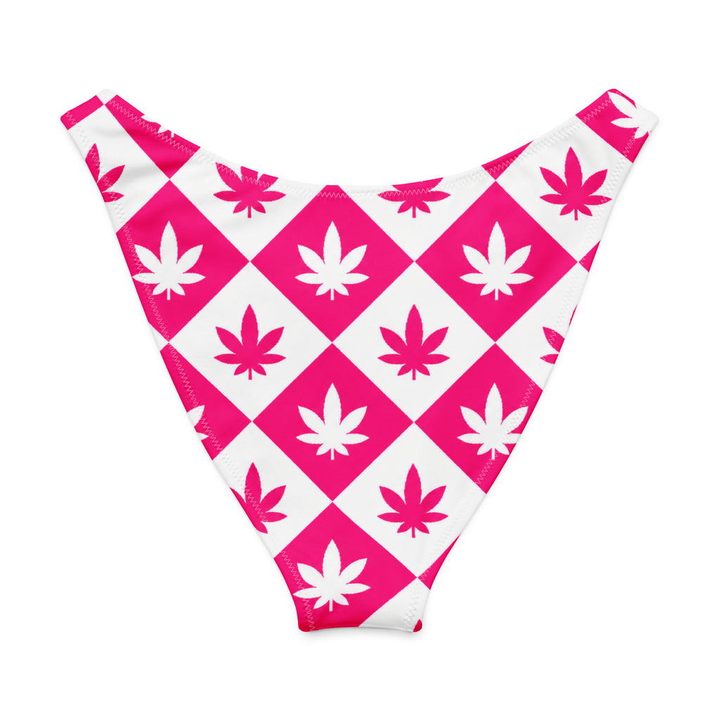 BlackStamp Weed Pattern Recycled V-cut bikini bottom designer bikini, product image 2
