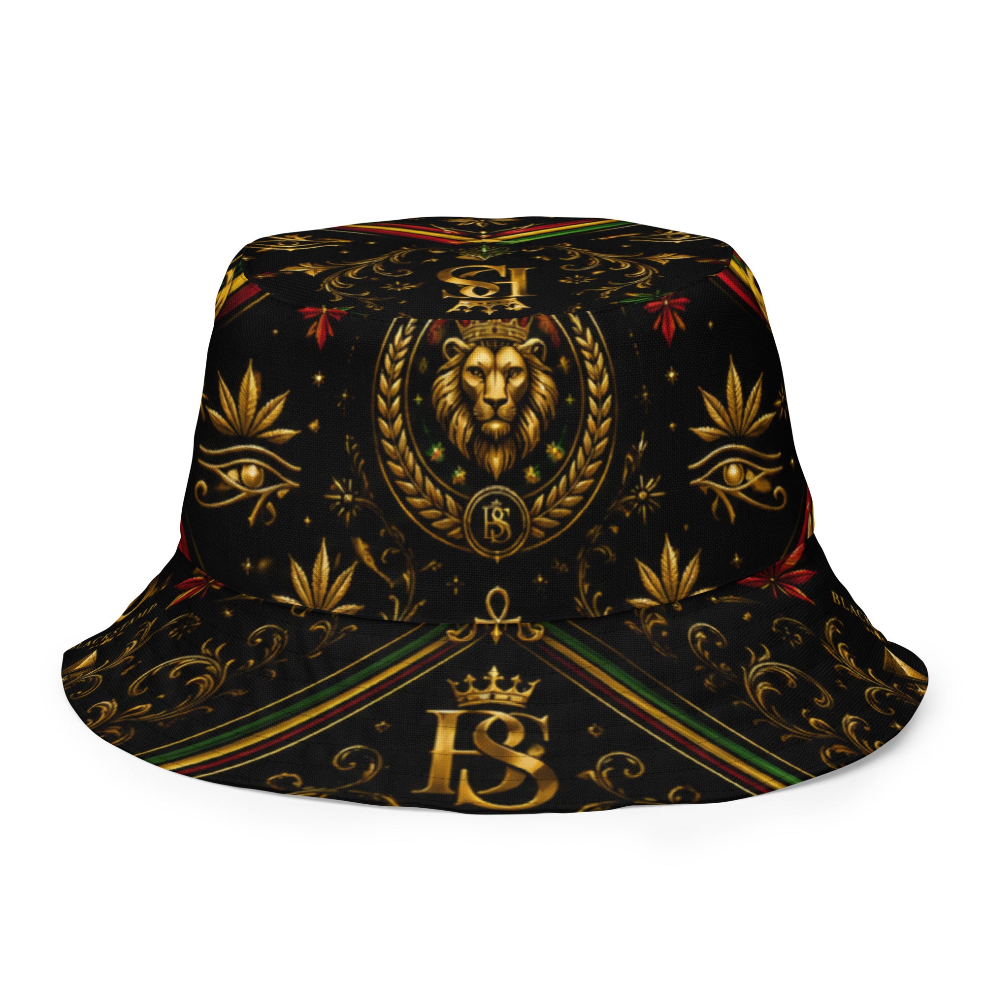 BlackStamp Rastafari Lion Reversible bucket hat designer bucket hat, product image 2