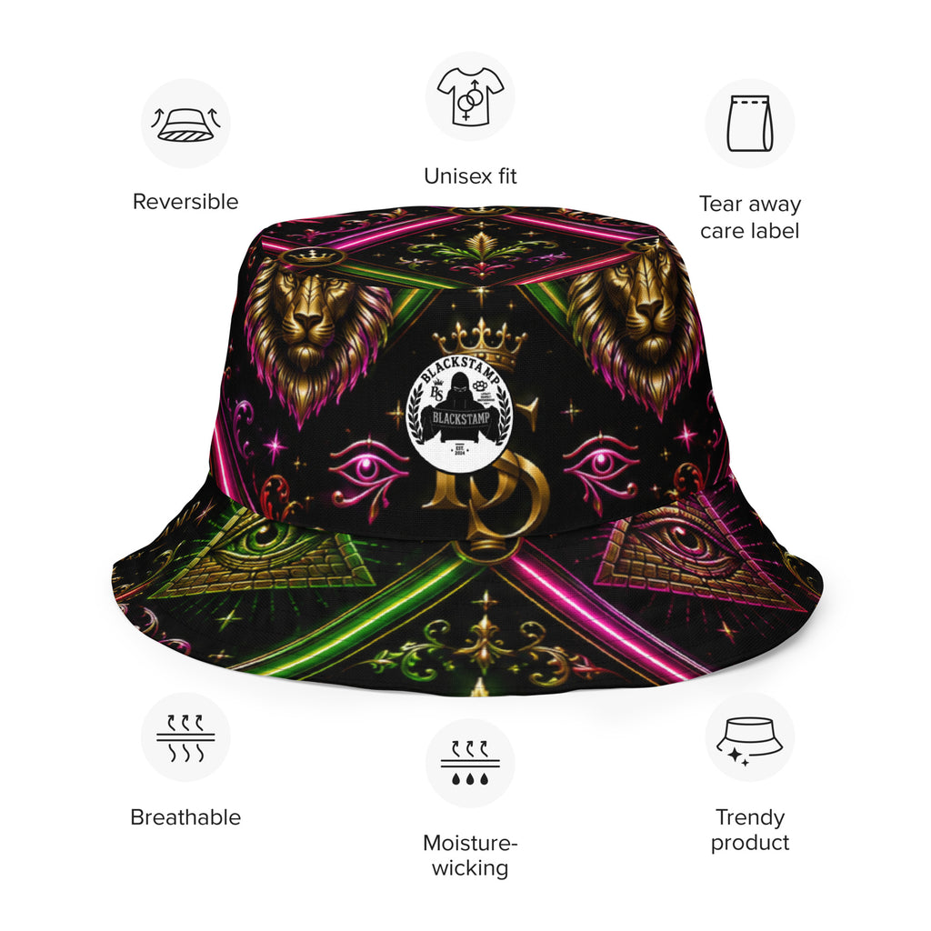 BlackStamp Rastafari Lion Reversible bucket hat designer bucket hat, product image 10
