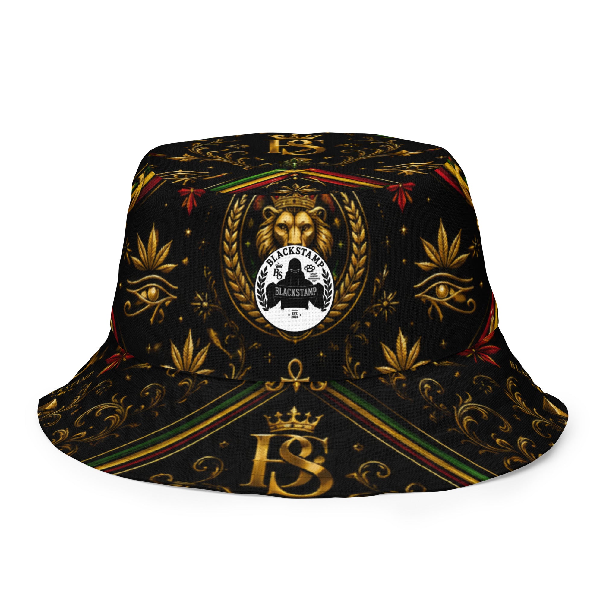 BlackStamp Rastafari Lion Reversible bucket hat designer bucket hat, product image 1