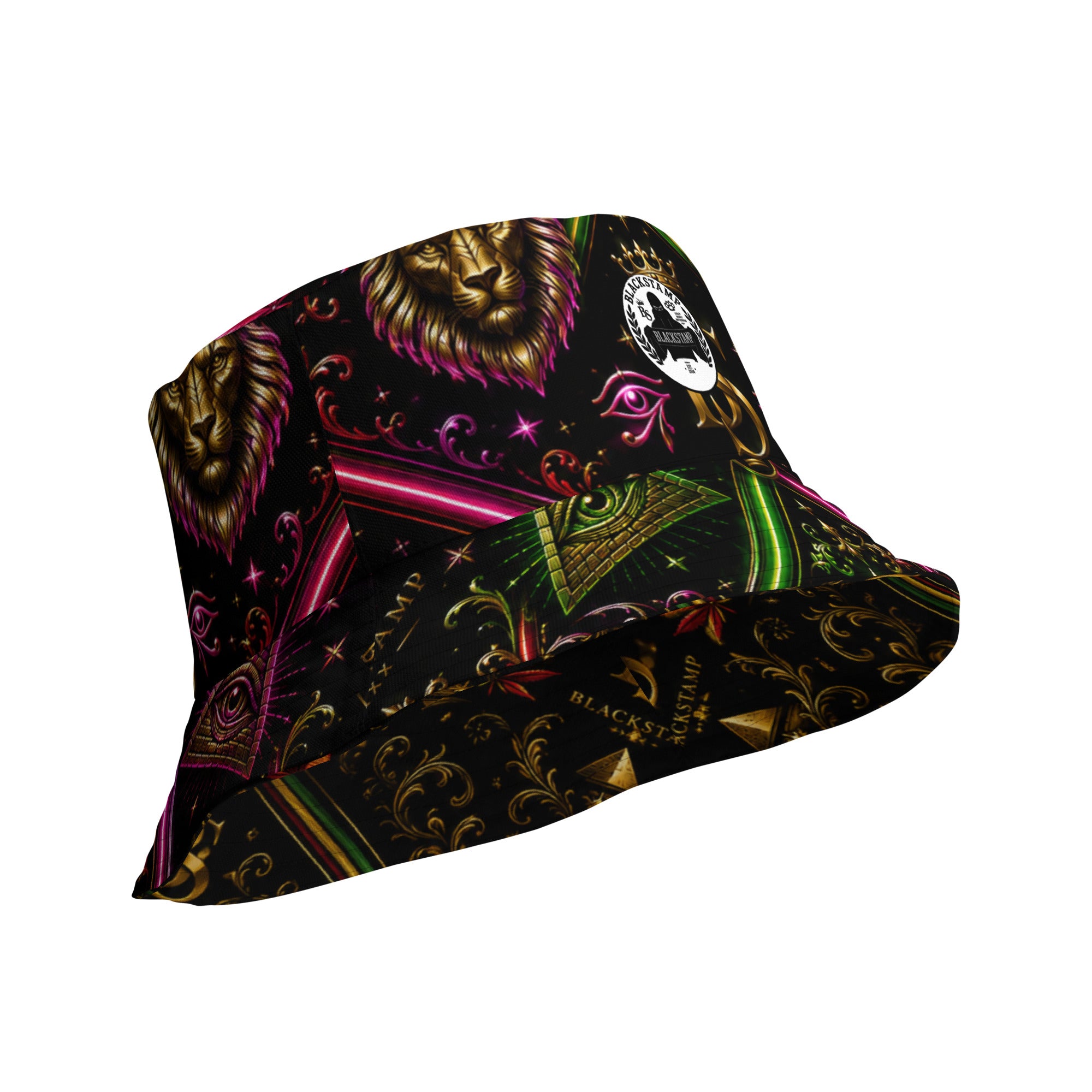 BlackStamp Rastafari Lion Reversible bucket hat designer bucket hat, product image 12