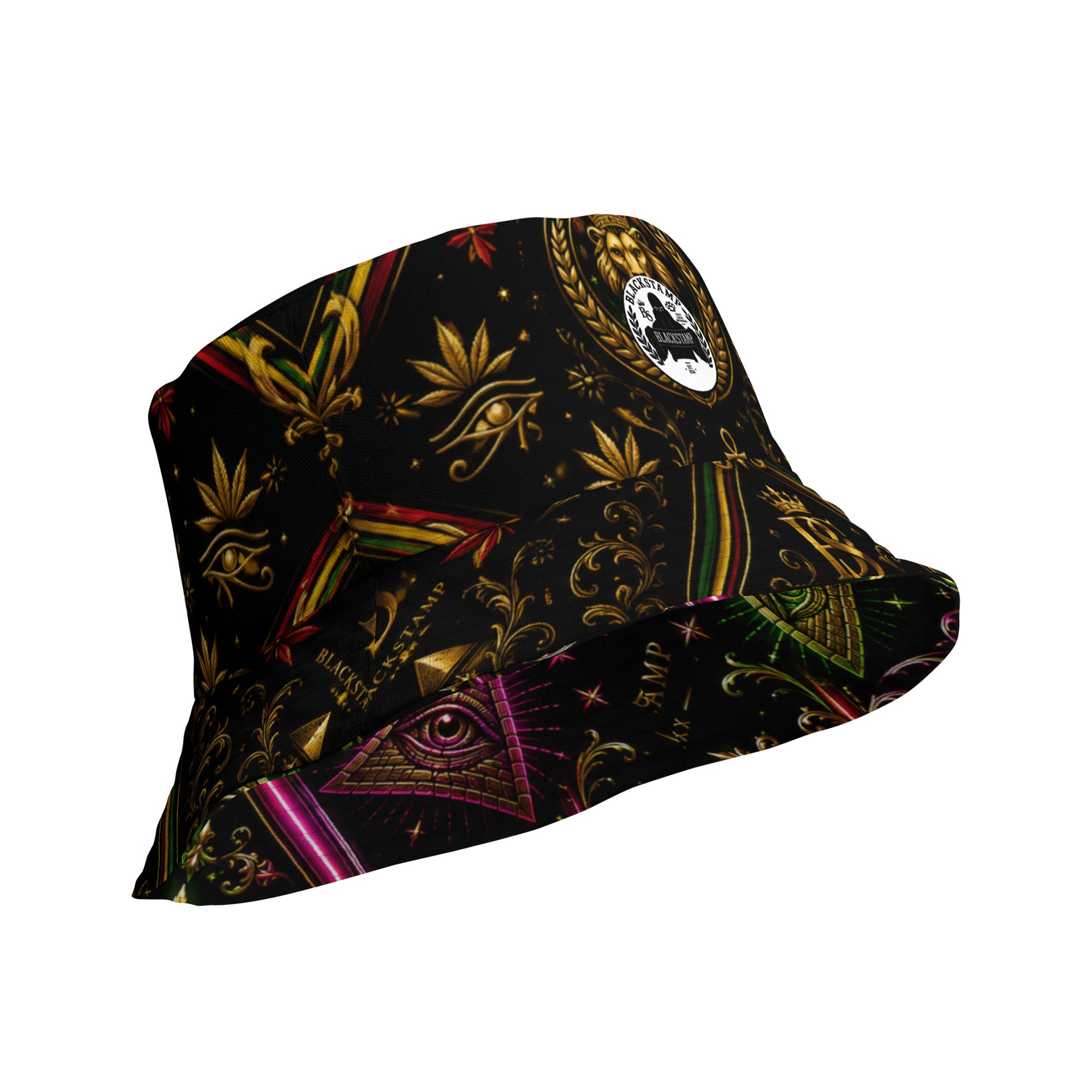BlackStamp Rastafari Lion Reversible bucket hat designer bucket hat, product image 11