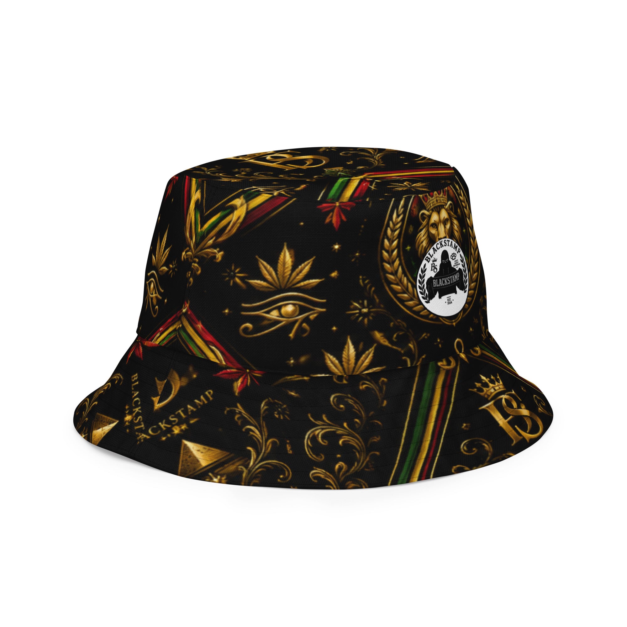 BlackStamp Rastafari Lion Reversible bucket hat designer bucket hat, product image 4