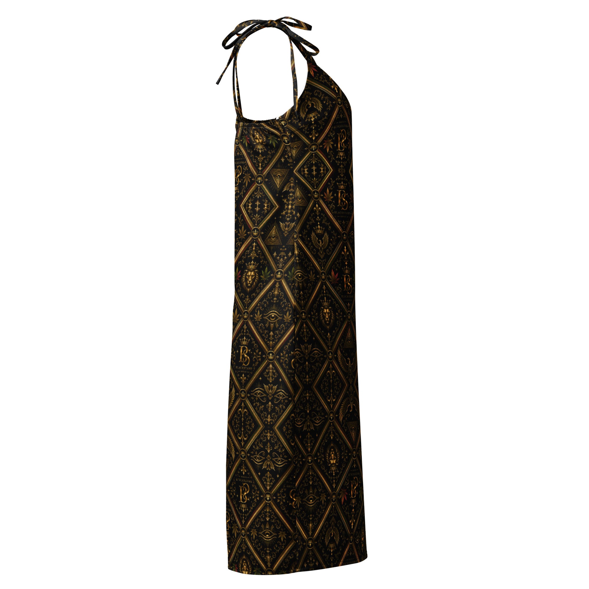 BlackStamp Ancient mythology Tie-strap midi dress statement dress, product image 4