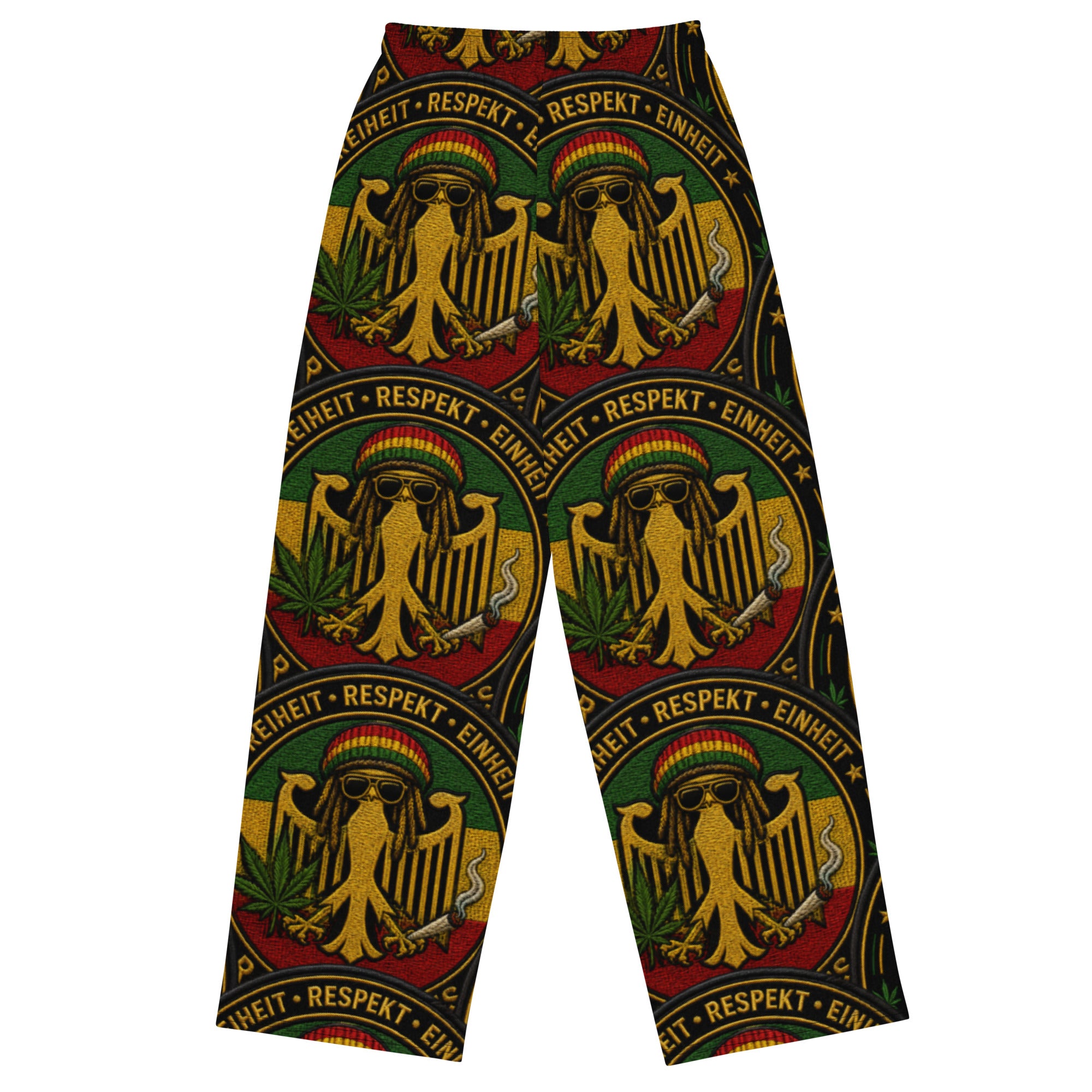 BlackStamp Rastafari Eagle print unisex wide-leg pants streetwear pants, product image 3
