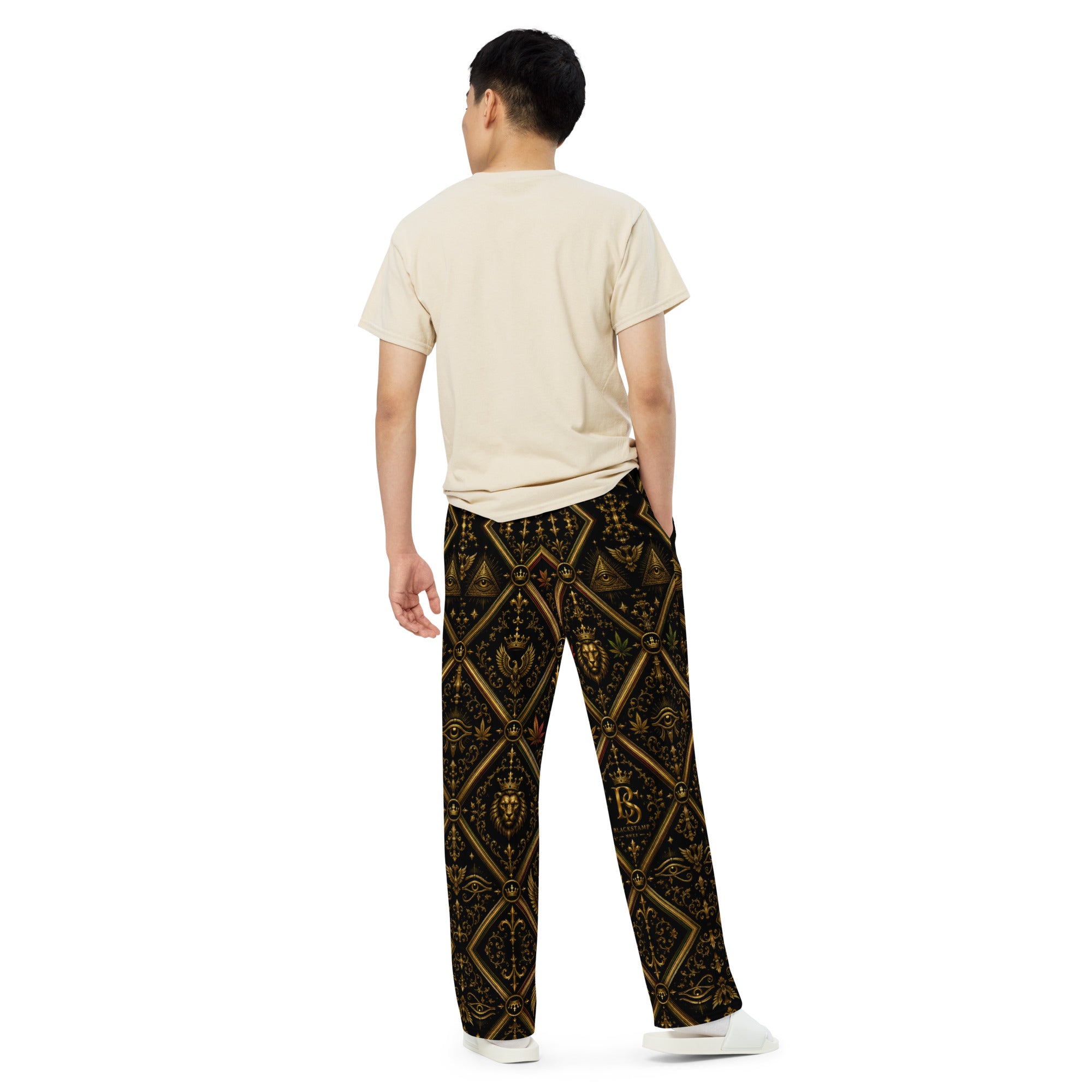 BlackStamp Ancient mythology All-over print unisex wide-leg pants streetwear pants, product image 4