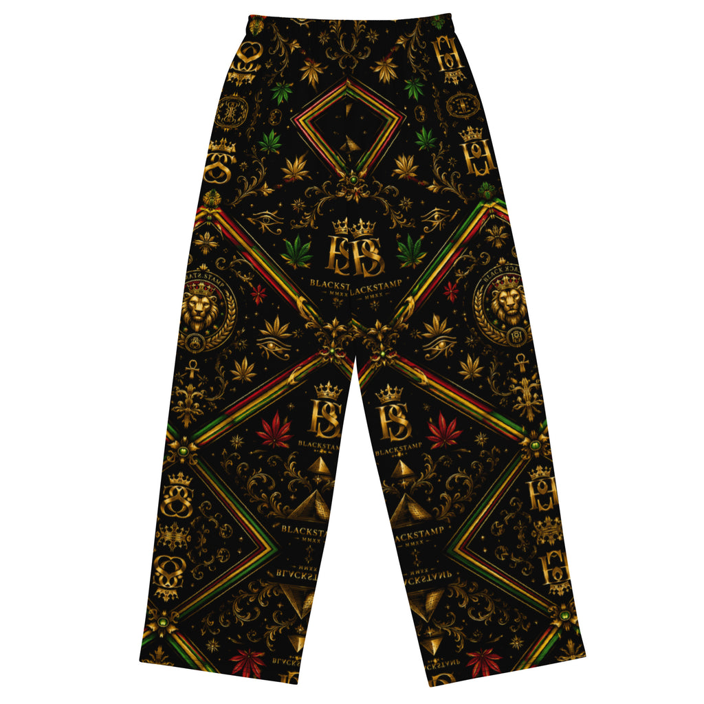 BlackStamp Rastafari Lion All-over print unisex wide-leg pants streetwear pants, product image 2