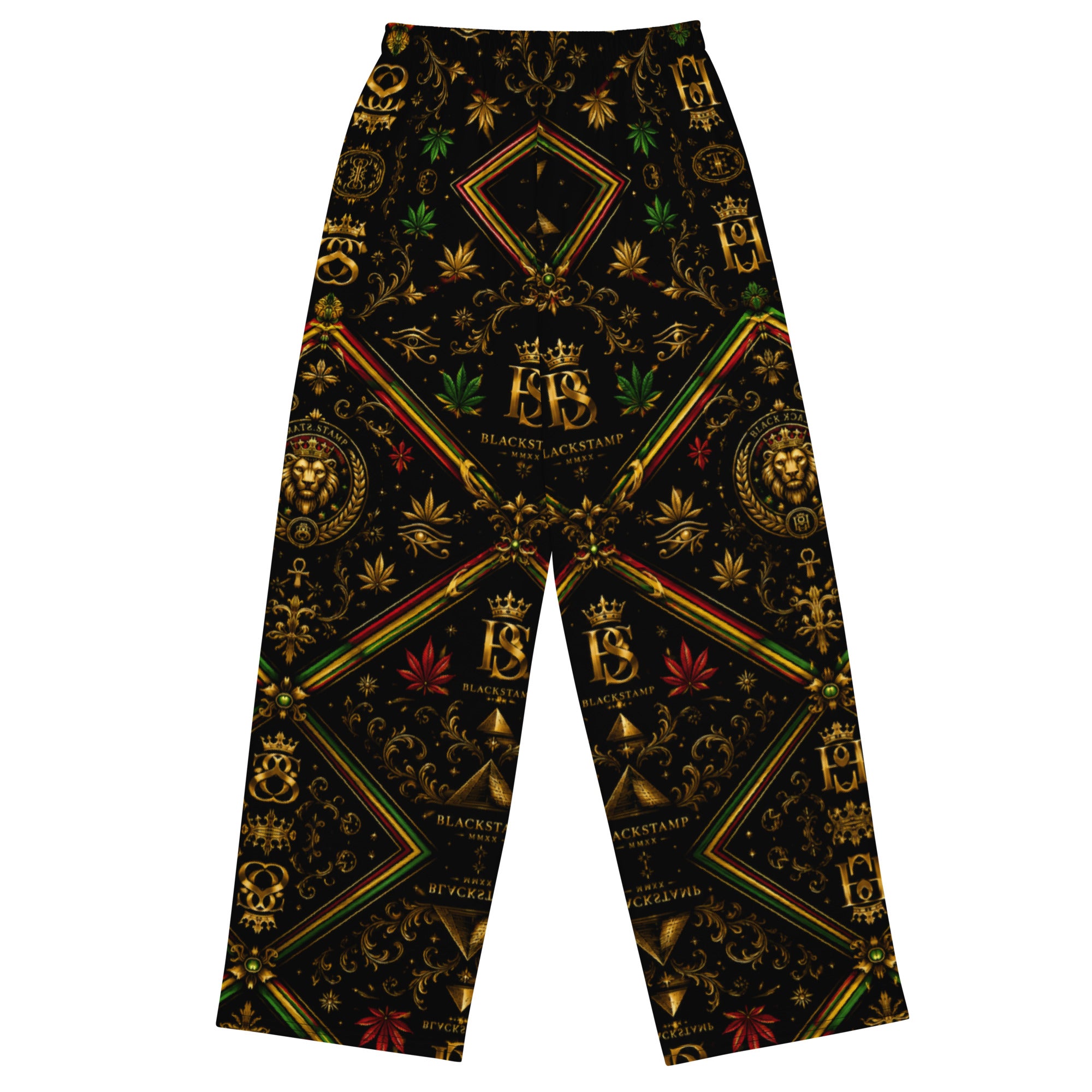 BlackStamp Rastafari Lion All-over print unisex wide-leg pants streetwear pants, product image 2