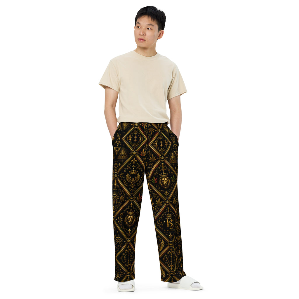 BlackStamp Ancient mythology All-over print unisex wide-leg pants streetwear pants, product image 3