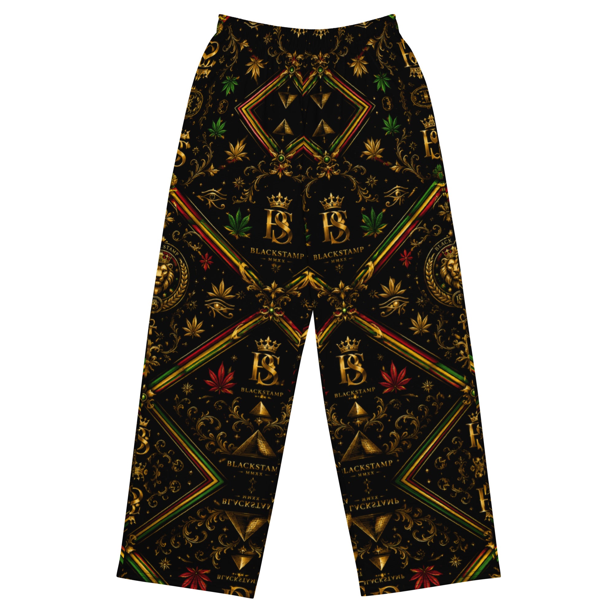 BlackStamp Rastafari Lion All-over print unisex wide-leg pants streetwear pants, product image 1
