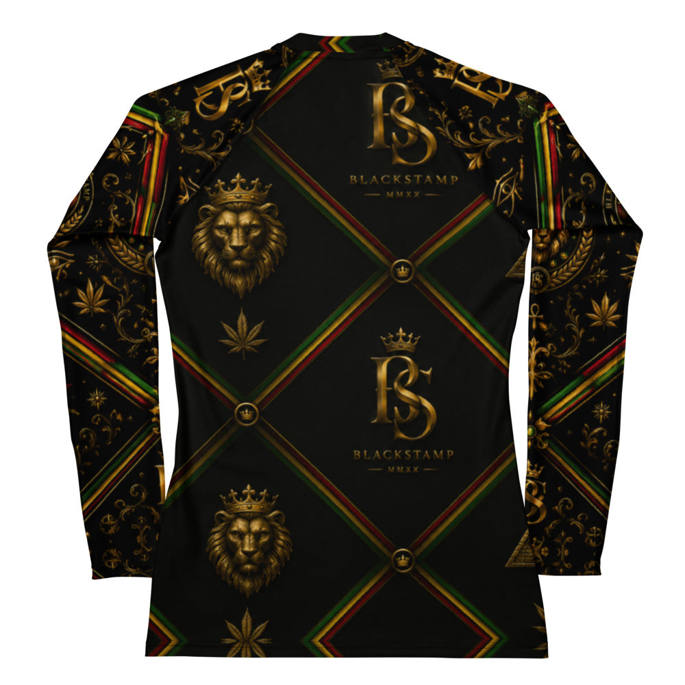 BlackStamp Rastafarai lion Women's Rash Guard luxury streetwear, product image 2