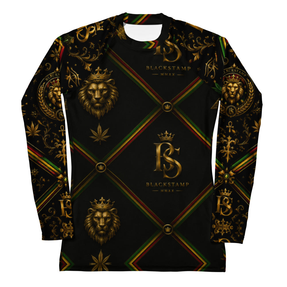 BlackStamp Rastafarai lion Women's Rash Guard luxury streetwear, product image 1