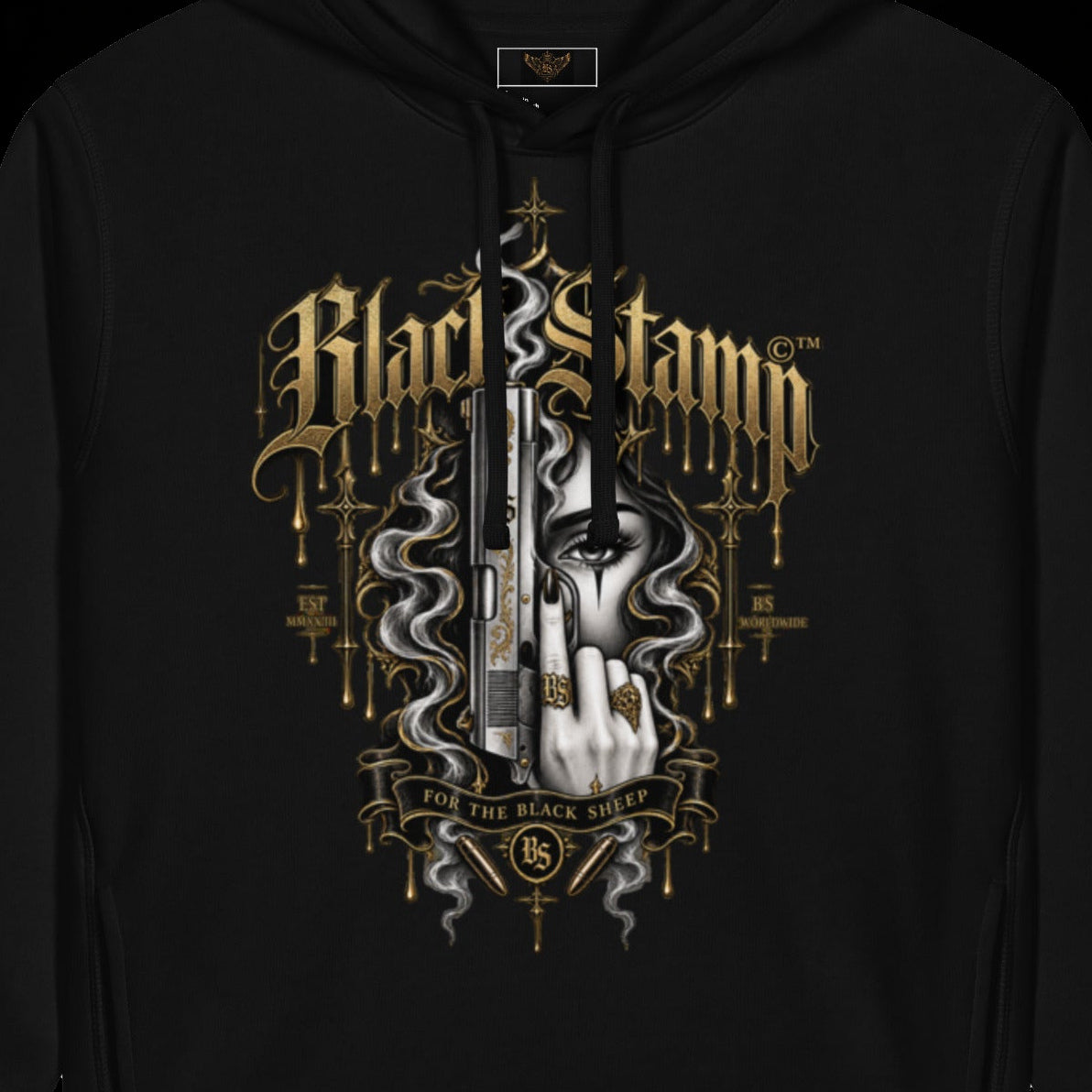 BlackStamp©™ Hoodie 4 — artwork detail cropped from the original product image.