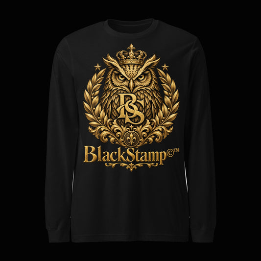 BlackStamp©™ Long Sleeve 3 — original product on a deep-black studio background.