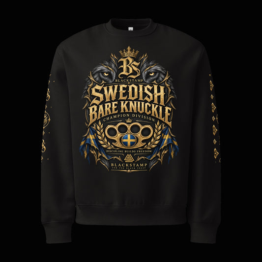 BlackStamp©™ Sweatshirt 1 — original product on a deep-black studio background.
