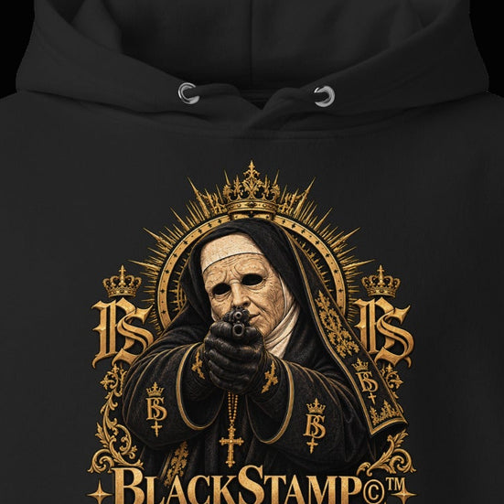 BlackStamp©™ Hoodie 10 — visible construction detail cropped from the original product photograph.