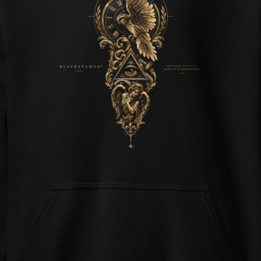BlackStamp©™ Hoodie 12 — artwork detail cropped from the original product photograph.