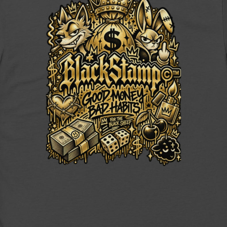 BlackStamp©™ T-Shirt 5 — artwork detail cropped from the original product photograph.