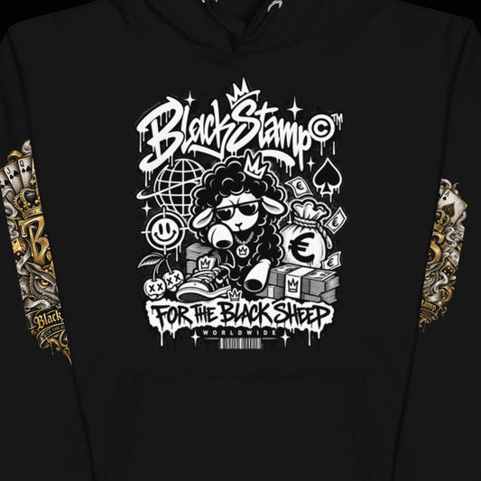 BlackStamp©™ Hoodie 15 — artwork detail cropped from the original product photograph.