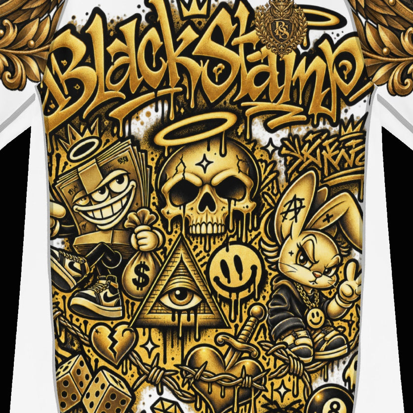 BlackStamp©™ Rash Guard 1 — artwork detail cropped from the original product photograph.