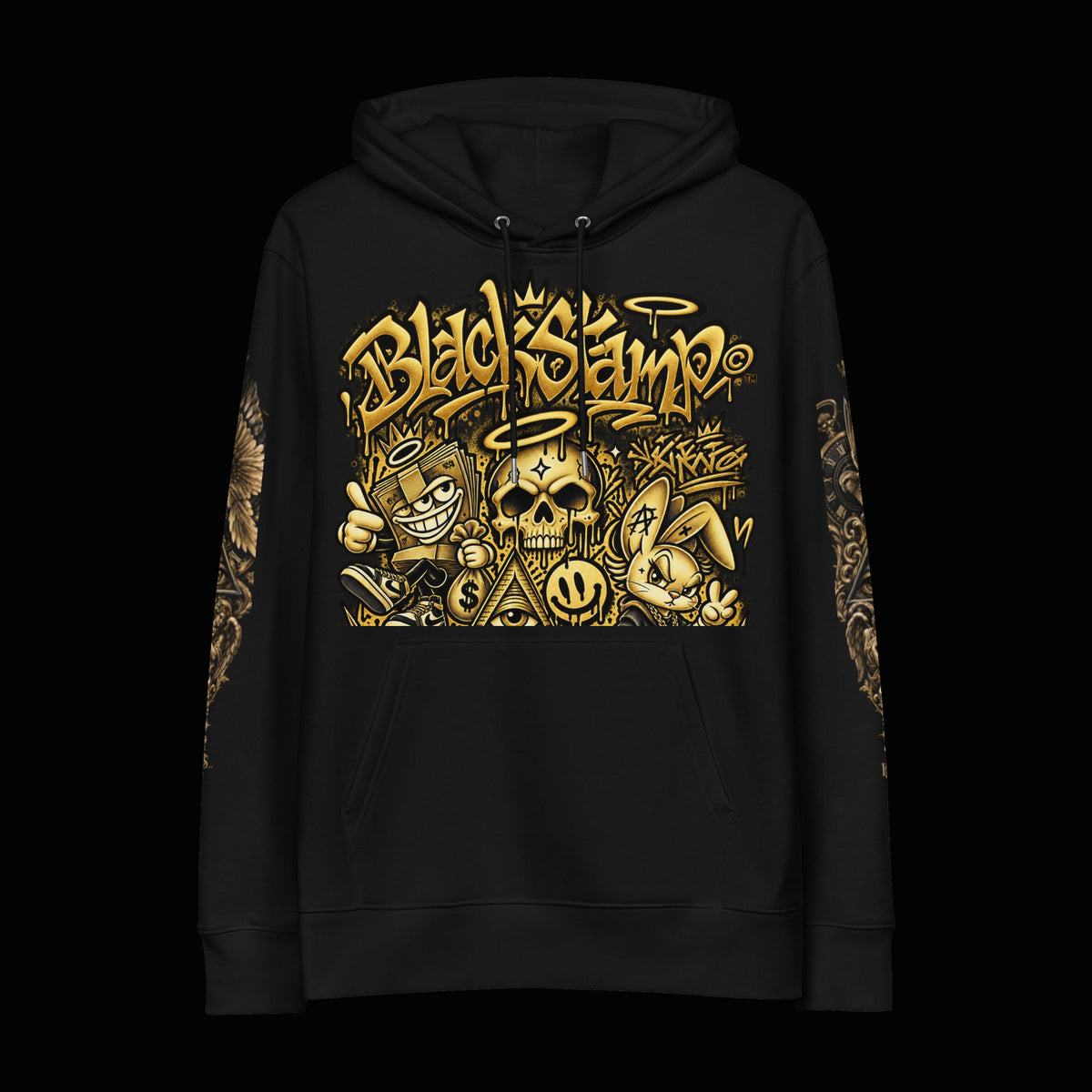BlackStamp©™ Hoodie 17 — original product on a deep-black studio background.