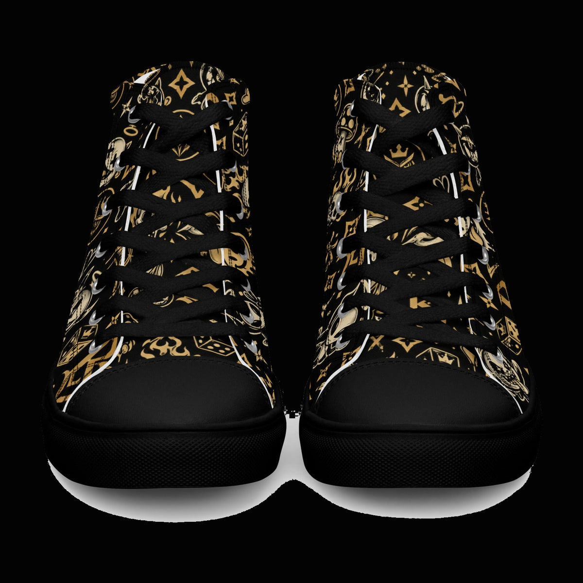 BlackStamp©™ Archive High-Top Canvas Shoes — original product on a deep-black studio background.