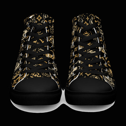 BlackStamp©™ Archive High-Top Canvas Shoes — original product on a deep-black studio background.