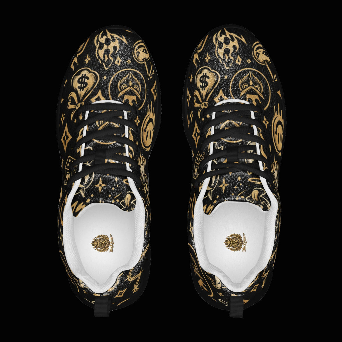BlackStamp©™ Shadow Athletic Shoes — original product on a deep-black studio background.